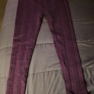 Time and Tru Purple and Black Leggings